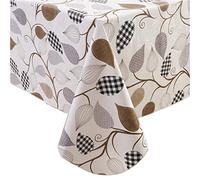 Heavy Duty Vinyl Tablecloth with Flannel Backing Waterproof Oil-Proof PVC Table Cloth Stain-Resistant Wipeable Rectangle or Square Table Cover for Indoor and Outdoor (Leaves, 60X102 Inch)