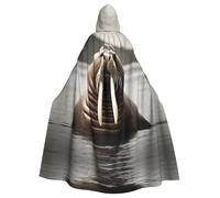 Walrus in The Sea Adult Halloween Party Cloak-Stylish Pumpkin Theme Hooded Wizard Robe Cosplay Costumes Black