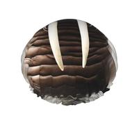 Walrus In The Sea Print Reusable Shower Cap For Women Shower Caps With Double-Layer Elastic For Long Hair Bath