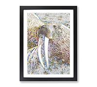 Walrus Modern Bg Framed Wall Art Print, Ready to Hang Picture for Living Room Bedroom Home Office Décor, Black A2 (64 x 46 cm)