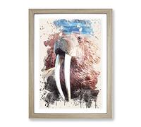Walrus Modern Fc Framed Wall Art Print, Ready to Hang Picture for Living Room Bedroom Home Office Décor, Oak A3 (34 x 46 cm)