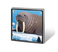 Walrus on Arctic Ice Brooch Pins Aluminum Alloy Lapel Pins for Men Women Badge Button Decorative Jewelry Charms for Hats Bags Backpacks Suits Shirts Scarves Clothing Accessories Gift