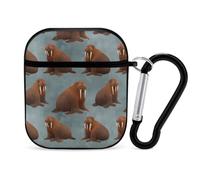 Walrus Pattern Novelty Earphone Case Cover Compatible for AirPods 1&2 Headphone Earbuds Cases
