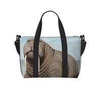 Walrus Print Travel Duffel Bag, Lightweight Water-Resistant Weekender Spacious Gym & Travel Bag for Men, Women & Teens
