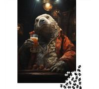 Walrus Pub Beer 1000-Piece Puzzle for Adults, 52x38cm/1000pcs, Easy to Revisit Throughout The Week; White Card Pieces for Tidy Handling