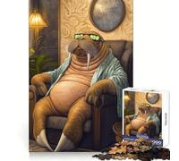 Walrus Relaxing Time Jigsaw Puzzle for Teenagers 1000 Pieces Logical Think Tranquil Escape Seamless Lock Holiday Treat (50x75cm)