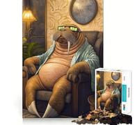 Walrus Relaxing Time Jigsaw Puzzles 1000 Pieces Focus Boost Fun Laser Cut for Flawless Fit Bonding Activity for Loved Ones (38x52cm)