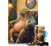 Walrus Relaxing Time Jigsaw Puzzles for Adults 1000 Think Boost Game Precise Interlock Structure Easy to Learn Family Enjoyment (38x26cm)