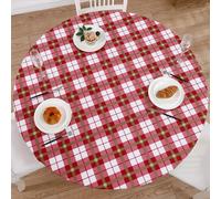Walrus Round Vinyl Fitted Tablecloth with Flannel Backing Elastic Edge Design Table Cover Waterproof Oil-Proof PVC Table Cloth Stain-Resistant Best for 45"-56" Round