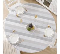 Walrus Round Vinyl Fitted Tablecloth with Flannel Backing Elastic Edge Design Table Cover Waterproof Oil-Proof PVC Table Cloth Stain-Resistant Best for 45"-56" Round