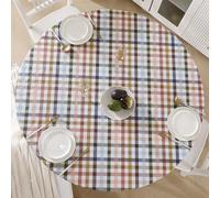 Walrus Round Vinyl Fitted Tablecloth with Flannel Backing Elastic Edge Design Table Cover Waterproof Oil-Proof PVC Table Cloth Stain-Resistant Best for 37"-44" Round