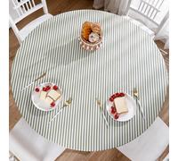 Walrus Round Vinyl Fitted Tablecloth with Flannel Backing Elastic Edge Design Table Cover Waterproof Oil-Proof PVC Table Cloth Stain-Resistant Best for 45"-56" Round