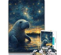 Walrus Under The Stars Puzzles 1000 Pieces for Teenagers,Challenging Game And Family Play with Fully Interlocking Randomly Shaped Pieces (50x75cm)