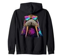 Walrus with Sunglasses Tusks Seal Pacific Walruses Zip Hoodie