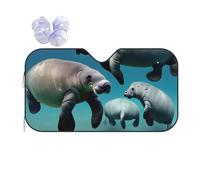 walruse Animals Printing Windshield Sun Shade for Car. Reflective UV and Heat Shield with Keeps Interior Cool Universal Sedans