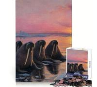 Walruses at Sunset Jigsaw Puzzles for Teenagers 1000 Pieces Recall Skill Pleasant Downtime Crisp Edges Xmas Surprise (38x26cm)