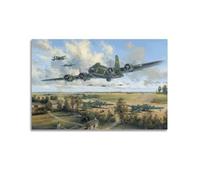 WALS Vintage Military Aircraft Poster B-17 Flying Fortress WW2 Strategic Bomber Decorative Canvas Family Bedroom Artwork Picture Painting 24x36inch(60x90cm)