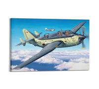 WALS Vintage Military Aircraft Poster Fairey GANNET AS Anti-submarine Warfare Aircraft Decorative Canvas Family Bedroom Artwork Picture Painting 24x36inch(60x90cm)