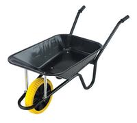 Walsall Black Metal 85L Heavy Duty Puncture Resistant Wheel Wheelbarrow, 11Kg