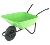 Walsall Bristol Shire Mucker Heavy-Duty Lime Green Wheelbarrow With 120kg/90l Capacity, Plastic Pan, Pneumatic Wheel, Anti-Slip Handles