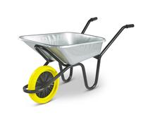 Walsall Endurance 90ltr Galvanised Wheelbarrow, Puncture-Proof Steel Narrow Body Style