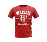 Walsall Personalised Established Football T-Shirt in Red | Size: Large Walsall Red L