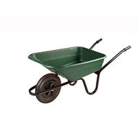 Walsall Wheelbarrows 90Ltr Shire Plastic Green Wheelbarrow Barrow in a Box, Green - Pneumatic Wheel