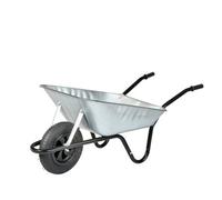 Walsall Wheelbarrows Metal Galvanised 85L Heavy Duty Pneumatic Wheelbarrow, 11.5Kg