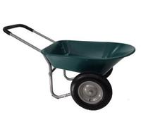 Walsall Wheelbarrows Two Wheel Plastic Green Wheelbarrow - 75L/120Kg Capacity With Pneumatic Tyres