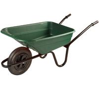 Walsall Wheelbarrows Walsall 90L Green Barrow In A Box Heavy Duty Black Frame