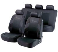 Walser Elegance 11776 Car Seat Cover with Zip, Zipp-IT Slipcovers Complete Set, 2 Front Seat Covers, 1 Rear Seat Cover Black/Grey
