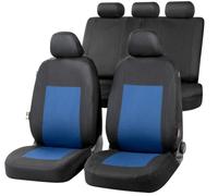 WALSER Car seat cover Sandray complete set, universal protective seat covers blue-black, polyester seat covers 13307