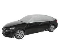 WALSER Car Cover All Weather Light Half Garage Size L Light Grey Waterproof Half Garage Dustproof with UV Protection Reinforced Strap Attachment