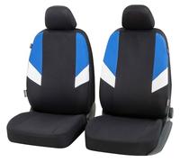 Walser Car Seat Cover Cala 2 Front Seat Covers, Universal Car Seat Covers Polyester Car Seat Covers for Regular Seats, Car Seat Protector Black/Blue