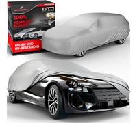 WALSER Car Cover Full Garage - All-Weather, 100% Waterproof & Weatherproof - UV/Rain/Snow/Dust/Wind Protection - Outdoor - Size 6 Estate/Wagon Silver