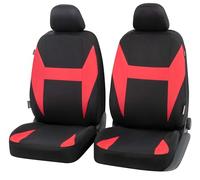 WALSER Car seat cover Caledon 2 front seat covers, universal protective seat covers black-red, polyester seat covers 13324