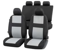 WALSER Car seat cover Glasgow complete set, universal protective seat covers black-grey, polyester seat covers 13327