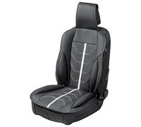 WALSER Car seat cover Kimi, universal seat cover and protective pad in black - silver, seat protector for cars and vanss in racing look design
