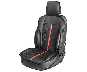 Walser Car seat cover Kimi, universal seat cover and protective pad in red - black, seat protector for cars and vanss in racing look design