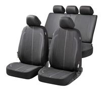 WALSER Car seat covers Tratto with zip-system, ZIPP-IT protective cover complet set for front seats & back seat black 11854