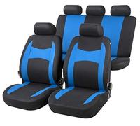 Walser Fairmont Universal Car Seat Covers Set - Full Set, 2 Front & 1 Rear Seat Covers, Black/Blue, Premium Upholstery Protection