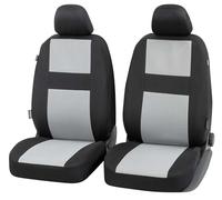 Walser Glasgow Car Seat Cover 2 Front Seat Covers, Universal Car Seat Covers Polyester Car Seat Covers for Regular Seats, Car Seat Protector Black/Grey