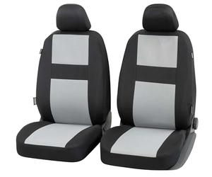 Walser Glasgow Car Seat Cover 2 Front Seat Covers, Universal Car Seat Covers Polyester Car Seat Covers for Regular Seats, Car Seat Protector Black/Grey
