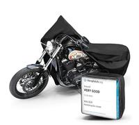 WALSER Motorbike cover waterproof L, Award Very Good* motorbike cover waterproof, motor scooter cover, motor scooter cover, motorbike protection tarpaulin black 250x100x130 cm