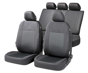 Walser Premium car seat covers Ardwell with zip-system, ZIPP-IT protective cover complet set for front seats & back seat black/grey 11869
