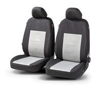 Walser Premium car seat covers Avignon with zip-system, ZIPP-IT protective covers for front seats black/silver 11870