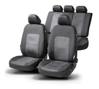 WALSER Premium car seat covers Ellington with zip-system, ZIPP-IT protective cover complet set for front seats & back seat black/grey 11865