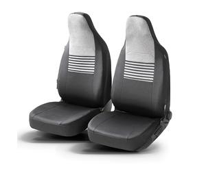 Walser Premium car seat covers Gordon with zip-system, ZIPP-IT protective covers for front seats black/grey 11866