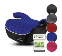 WALSER Premium Children's Booster seat car, Child seat car Andy 125-150 cm, Child Booster seat car Latest Standard 2024 ECE R 129 Black/Blue