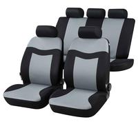 Walser Rockford Car Seat Cover Universal Seat Cover Complete Set Car Seat Covers 2 Front Seat Covers 1 Rear Bench Cover Black/Grey